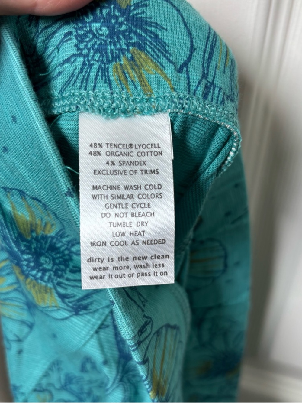 Horny Toad & Co Chachacha Skirt Womens XL Turquoise Floral Organic Cotton Beach - Picture 5 of 6